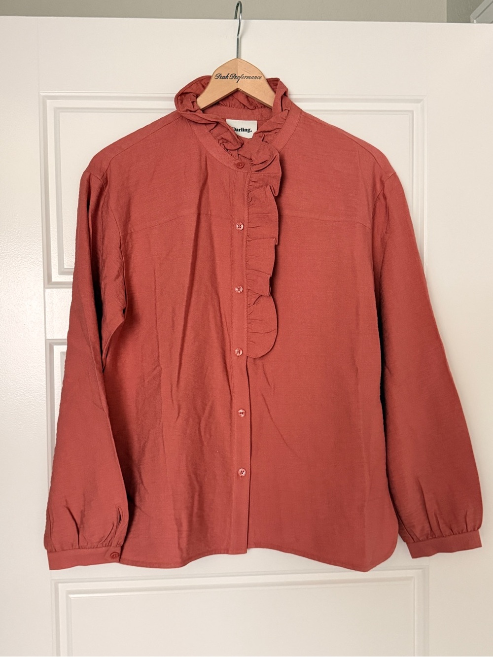 Darling Lightweight Button-Front Blouse in Rose Pink
